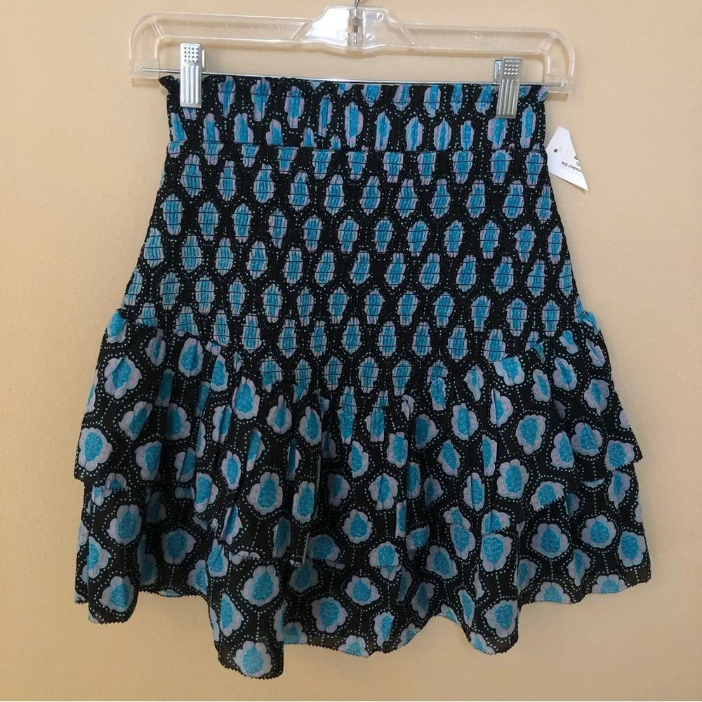 Karina Grimaldi smocked tiered ruffle skirt cotton made in india